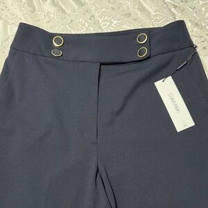 Calvin Klein Navy Trousers with Gold Rings
